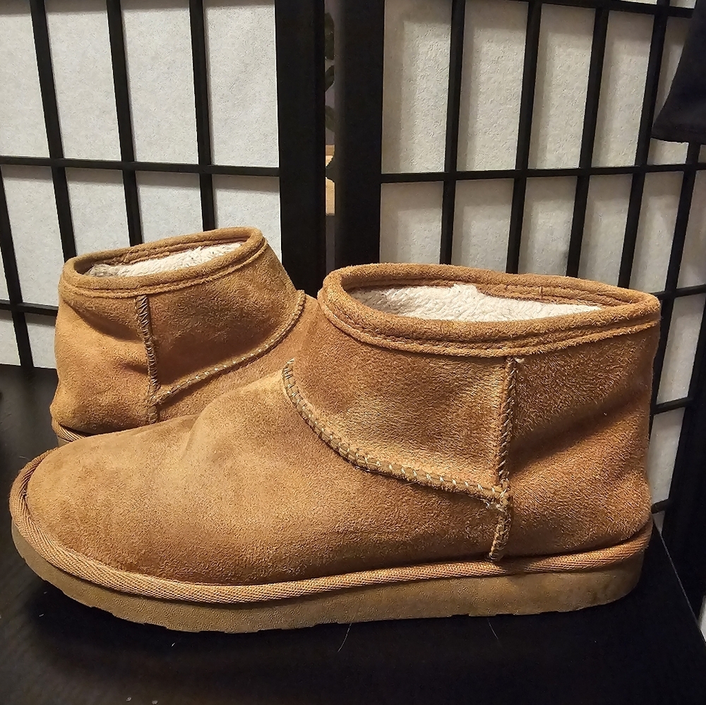 Arizona Jean Co. Memory Foam Suede‎ Tan Brown Cozy Winter Ankle Boots